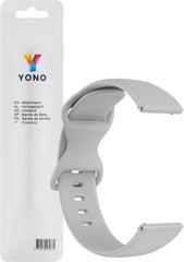 YONO Siliconen Soft Bandje 22mm - Horlogebandje geschikt voor Samsung Galaxy Watch 46mm / 3 (45mm) / Gear s3 - Polar Vantage M2 / Grit X - Huawei Watch GT 3 (pro) / 2 - Amazfit GTR - Grijs - Small