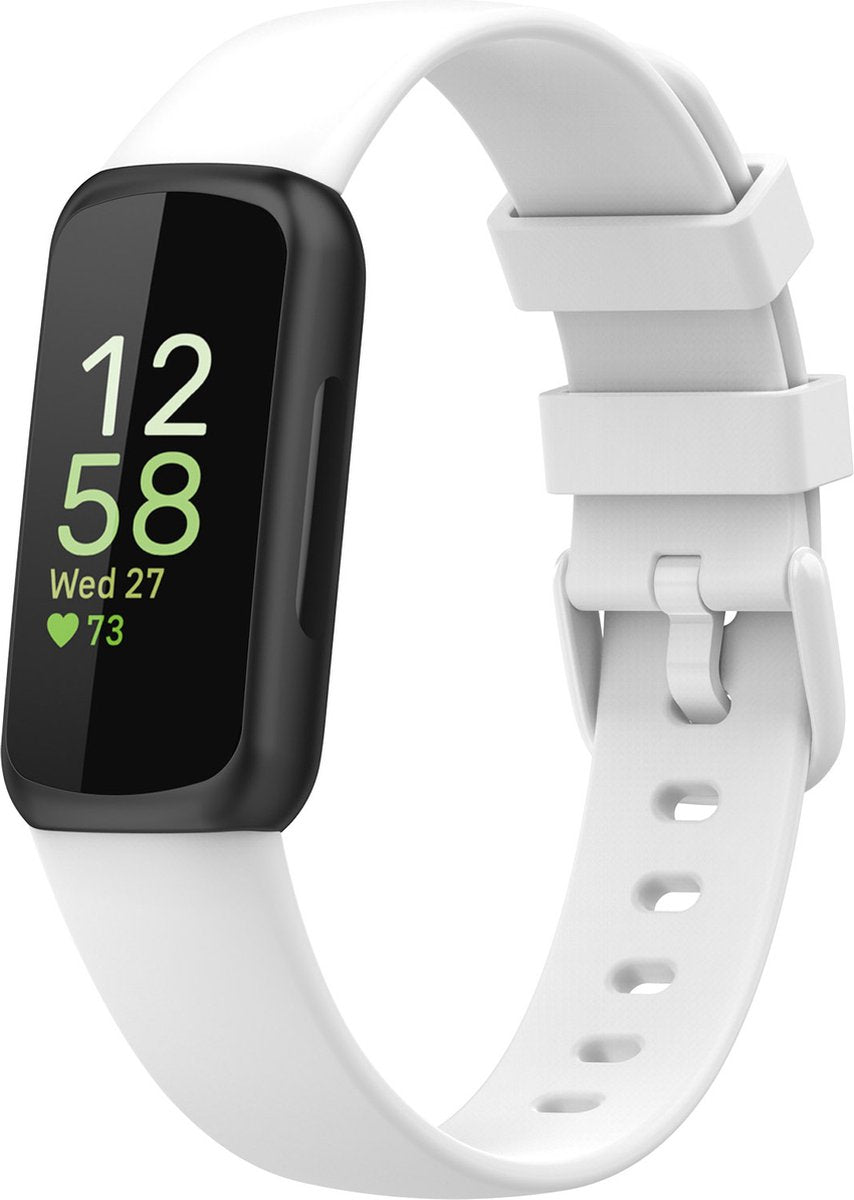 YONO Siliconen Bandje geschikt voor Fitbit Inspire 3 - Wit - Small