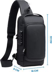 YONO Crossbody Tas - Sling Bag - Waterafstotende Schoudertas - Anti Diefstal Rugzak - Heren en Dames - Zwart