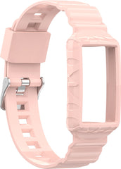 YONO Siliconen Shock Proof Bandje - Geschikt voor Fitbit Charge 6 / 5 / 4 / 3 - Lichtroze