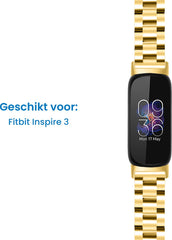 YONO Stalen Bandje geschikt voor Fitbit Inspire 3 - RVS Schakel Horlogeband - Goud