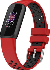 YONO Sport Air Bandje geschikt voor Fitbit Luxe - Vervangende Siliconen Armband - Rood / Zwart
