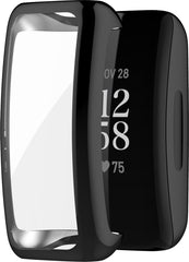 YONO Bumper geschikt voor Fitbit Inspire 3 – Siliconen Case – Screenprotector Hoesje – Zwart