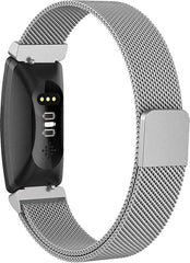 YONO Bandje geschikt voor Fitbit Inspire/HR/2 - Milanees - Zilver – Large