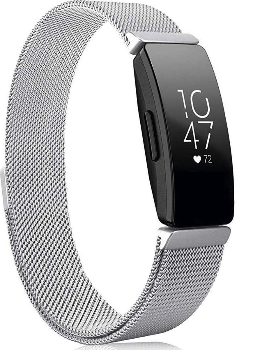 YONO Bandje geschikt voor Fitbit Inspire/HR/2 - Milanees - Zilver – Small