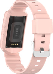 YONO Siliconen Shock Proof Bandje - Geschikt voor Fitbit Charge 6 / 5 / 4 / 3 - Lichtroze