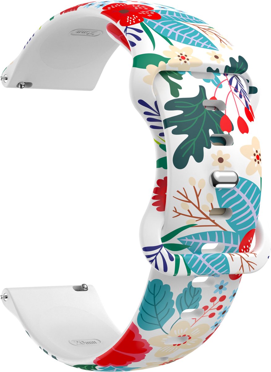 YONO Special Sport Bandje 20mm - Horlogebandje geschikt voor Samsung Galaxy Watch 7/6/5 / Pro / 4 / 3 / Active 2 - Polar Ignite / Unite – Huawei - Bouquet