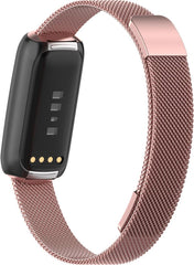 YONO Milanees Bandje geschikt voor Fitbit Luxe - Vervangende Milanese Armband - Roze - Large