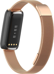 YONO Milanees Bandje geschikt voor Fitbit Luxe - Vervangende Milanese Armband - Rose Gold - Large