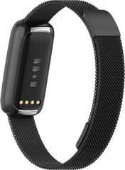 YONO Milanees Bandje geschikt voor Fitbit Luxe - Vervangende Milanese Armband - Zwart - Small