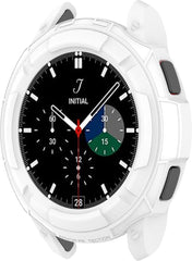 YONO Armor Bumper geschikt voor Samsung Galaxy Watch 4 42mm - Siliconen Case Hoesje met Ringbeschermer - Wit