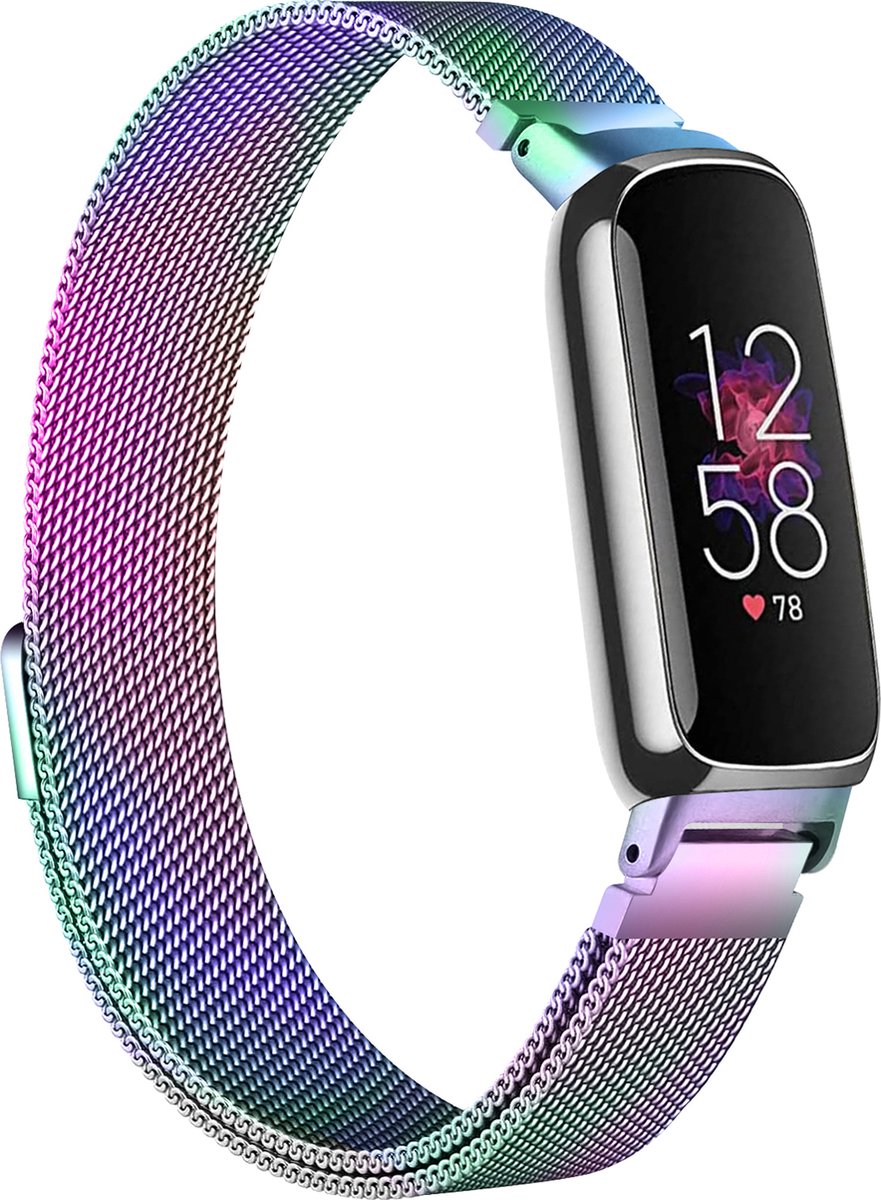 YONO Milanees Bandje geschikt voor Fitbit Inspire 3 - Stalen Milanese Band - Horlogeband / Polsband / Armband - Parelmoer