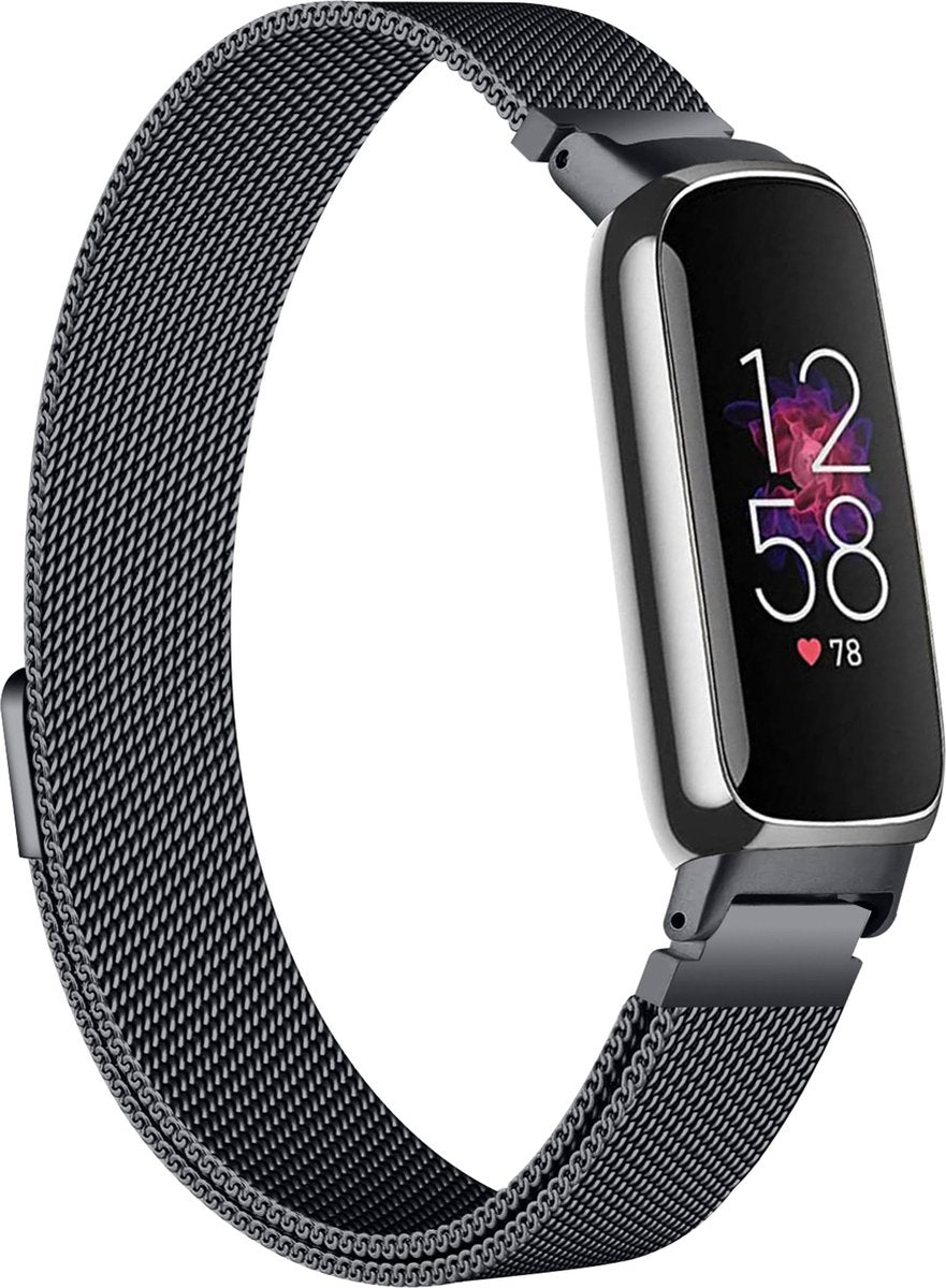 YONO Milanees Bandje geschikt voor Fitbit Inspire 3 - Stalen Milanese Band - Horlogeband / Polsband / Armband - Zwart