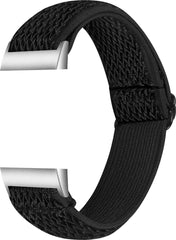 YONO Bandje geschikt voor Fitbit Charge 4/3 - Nylon Stretch – Zwart