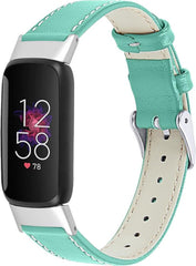 YONO Leer Bandje geschikt voor Fitbit Luxe - Vervangende Leren Armband - Turquoise