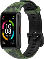 YONO Siliconen Bandje geschikt voor Huawei Band 6 - Camouflage Groen