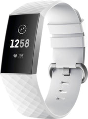 YONO Bandje geschikt voor Fitbit Charge 4/3 – Siliconen – Wit – Large