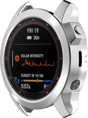 YONO Bumper geschikt voor Garmin Fenix 7S - Siliconen Hoesje - Bescherming Case - Zilver
