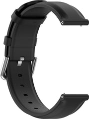 YONO Vacca Leer Bandje 22mm - Horlogebandje geschikt voor Samsung Galaxy Watch 46mm / 3 (45mm) / Gear s3 - Polar Vantage M2 / Grit X - Huawei Watch GT 3 (pro) / 2 - Amazfit GTR - Zwart