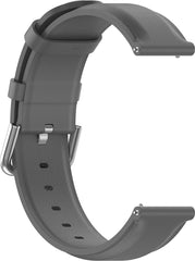 YONO Vacca Leer Bandje 22mm - Horlogebandje geschikt voor Samsung Galaxy Watch 46mm / 3 (45mm) / Gear s3 - Polar Vantage M2 / Grit X - Huawei Watch GT 3 (pro) / 2 - Amazfit GTR - Grijs