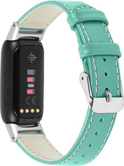 YONO Leer Bandje geschikt voor Fitbit Luxe - Vervangende Leren Armband - Turquoise