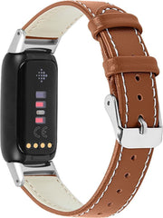 YONO Leer Bandje geschikt voor Fitbit Luxe - Vervangende Leren Armband - Bruin