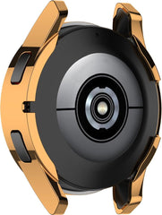 YONO Full Cover Bumper geschikt voor Samsung Galaxy Watch 4 44mm - Siliconen Case Screenprotector Hoesje - Rose Gold