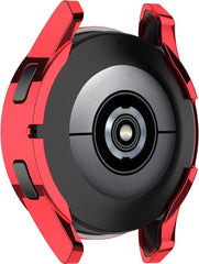 YONO Full Cover Bumper geschikt voor Samsung Galaxy Watch 4 44mm - Siliconen Case Screenprotector Hoesje - Rood