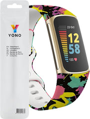 YONO Special Siliconen Bandje geschikt voor Fitbit Charge 5 / 6 - Retro - Large