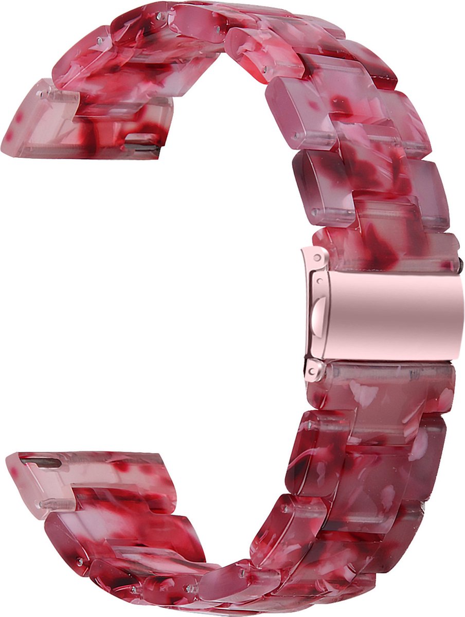 YONO Resin Schakel Bandje 20mm - Horlogebandje geschikt voor Samsung Galaxy Watch 7/6/5 / Pro / 4 / 3 / Active 2 - Polar Ignite / Unite – Huawei - Rose