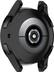 YONO Full Cover Bumper geschikt voor Samsung Galaxy Watch 4 44mm - Siliconen Case Screenprotector Hoesje - Zwart