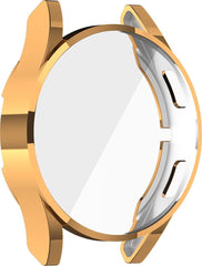 YONO Full Cover Bumper geschikt voor Samsung Galaxy Watch 4 40mm - Siliconen Case Screenprotector Hoesje - Rose Gold