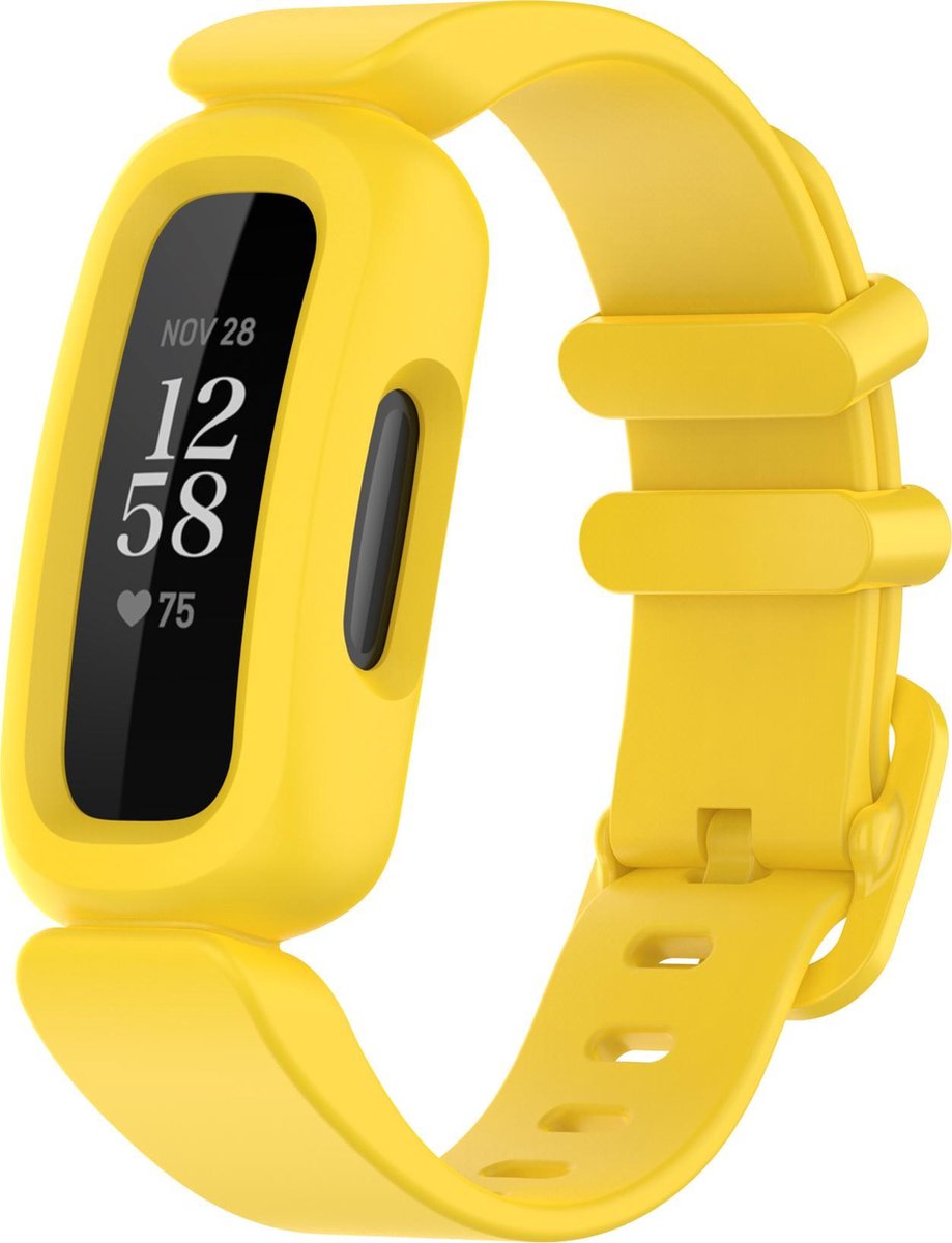 YONO Siliconen Bandje geschikt voor Fitbit Ace 3 Kids - Inspire 2 - Geel