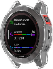 YONO Bumper geschikt voor Garmin Fenix 7 - Siliconen Hoesje - Bescherming Case - Transparant