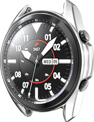 Bumper geschikt voor Samsung Galaxy Watch 3 41mm – Siliconen Case Screenprotector – Zilver