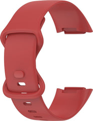 YONO Siliconen Bandje geschikt voor Fitbit Charge 5 / 6 - Rood - Small