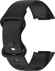 YONO Siliconen Bandje geschikt voor Fitbit Charge 5 / 6 - Zwart - Small