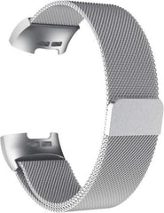 YONO Bandje geschikt voor Fitbit Charge 4 – Charge 3 – Milanees – Zilver - Large
