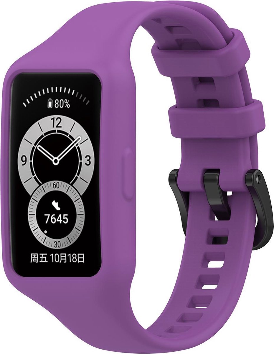 YONO Siliconen Bandje geschikt voor Huawei Band 6 - Paars