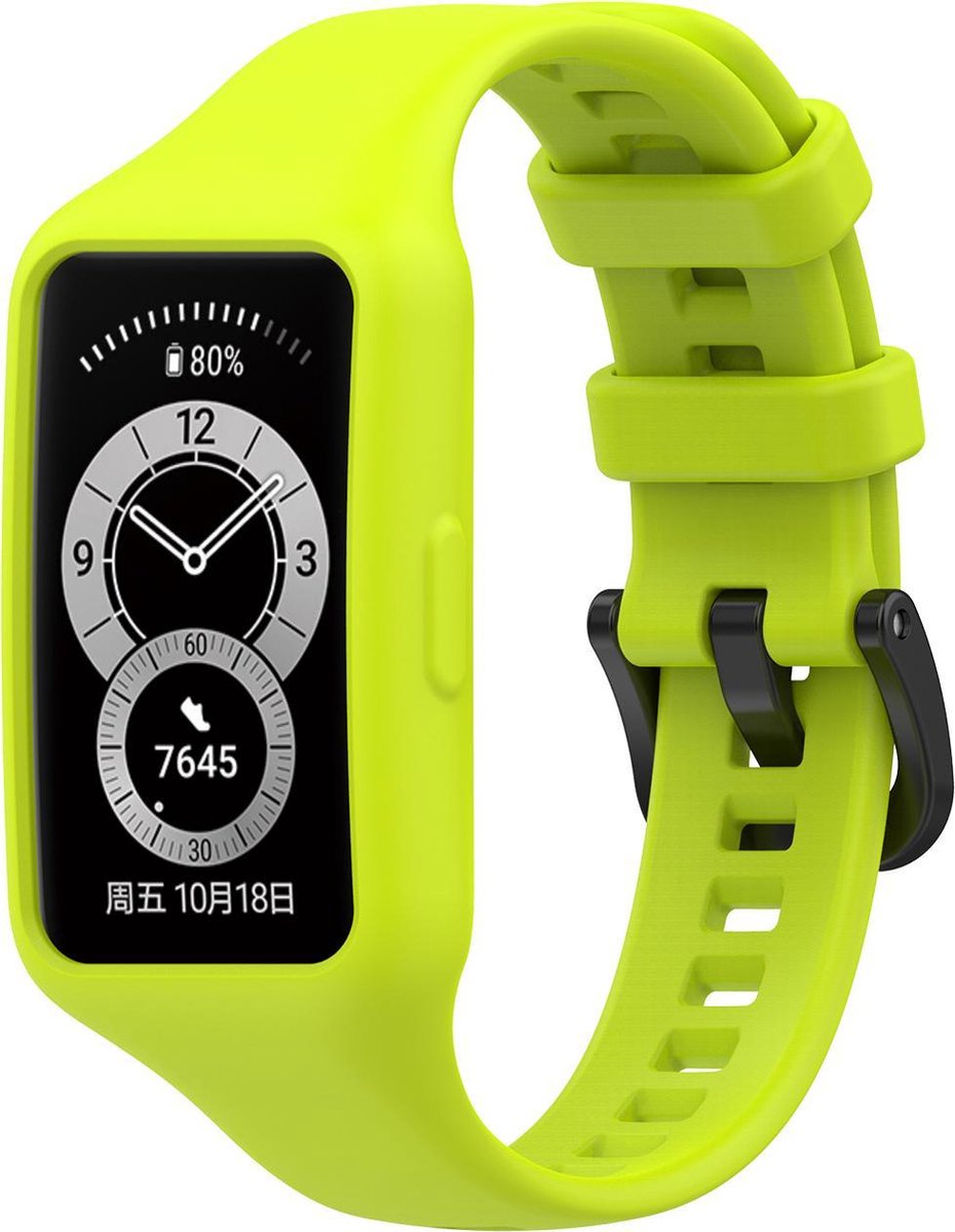 YONO Siliconen Bandje geschikt voor Huawei Band 6 - Groen