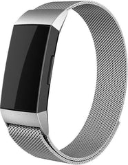 YONO Bandje geschikt voor Fitbit Charge 4 – Charge 3 – Milanees – Zilver - Large