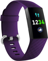YONO Bandje geschikt voor Fitbit Charge 4/3 – Siliconen – Paars – Large