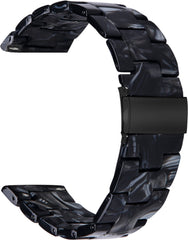 YONO Resin Schakel Bandje 20mm - Horlogebandje geschikt voor Samsung Galaxy Watch 7/6/5 / Pro / 4 / 3 / Active 2 - Polar Ignite / Unite – Huawei - Zwart