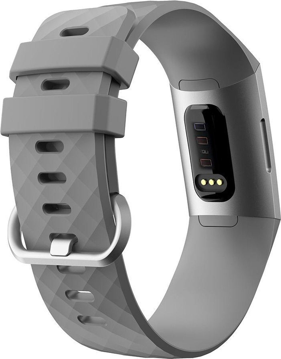 YONO Bandje geschikt voor Fitbit Charge 4 / 3 – Siliconen – Grijs – Small