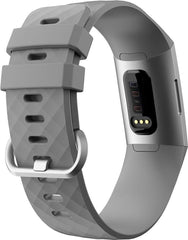 YONO Bandje geschikt voor Fitbit Charge 4 / 3 – Siliconen – Grijs – Small