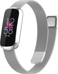 YONO Milanees Bandje geschikt voor Fitbit Luxe - Vervangende Milanese Armband - Zilver - Small