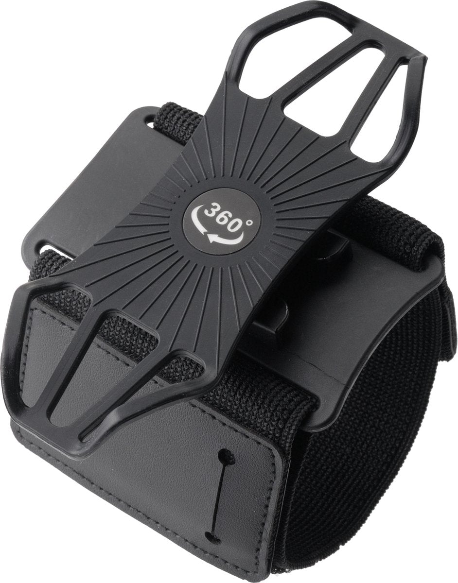 YONO Hardloop Telefoonhouder Polsband en Armband met 360 Graden Rotatie – Universeel Geschikt voor iPhone en Samsung – Sportband Accessoires Hardlopen - Bevestiging Pols of Arm – Zwart