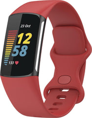 YONO Siliconen Bandje geschikt voor Fitbit Charge 5 / 6 - Rood - Small