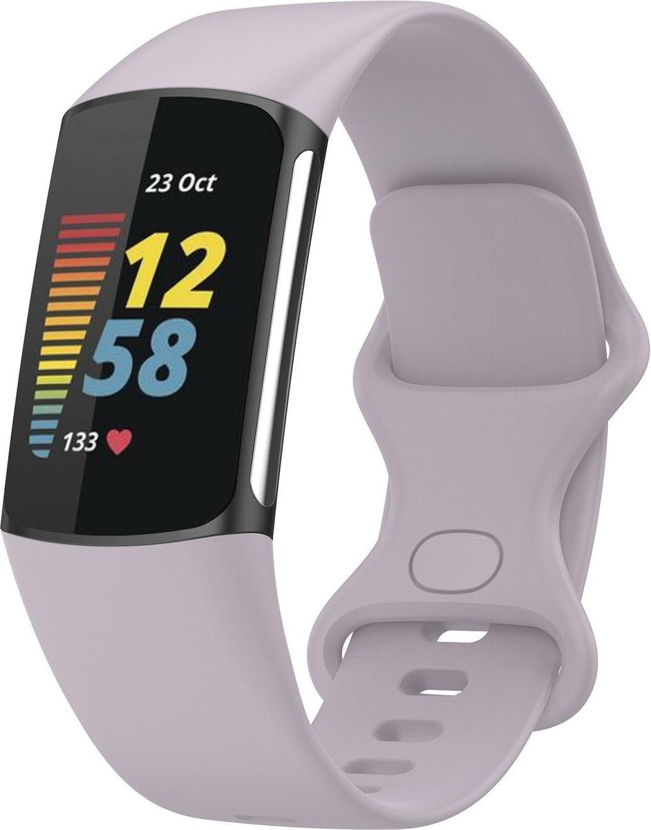 YONO Siliconen Bandje geschikt voor Fitbit Charge 5 / 6 - Lavendel - Large