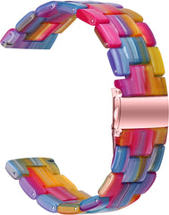 YONO Resin Schakel Bandje 20mm - Horlogebandje geschikt voor Samsung Galaxy Watch 7/6/5 / Pro / 4 / 3 / Active 2 - Garmin Approach / Forerunner / Venu 2 Plus / SQ / Vivomove - Polar Ignite / Unite – Huawei - Multicolour